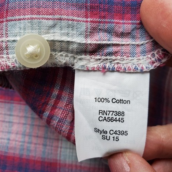 Madewell Plaid 100% Cotton Preppy Long Sleeve Button Up Top Shirt Size L - Picture 11 of 13